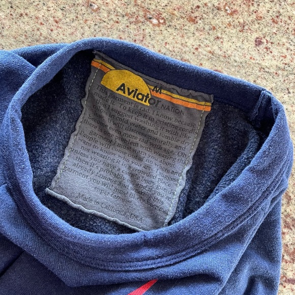 NWOT Aviator Nation Bolt Fade Sweatshirt Navy Pullover Hot Pink Lightning Strike - Picture 8 of 12